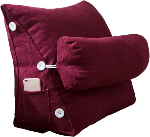 Vista 12 de Cojín de cuña para sofá cama con soporte para el cuello, almohada de apoyo para la espalda, almohadas de lectura para sentarse en la cama