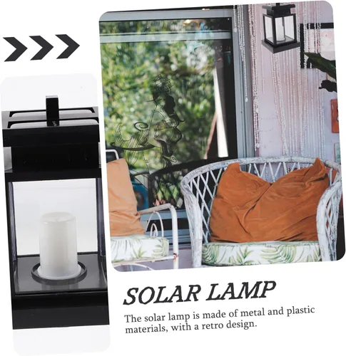 Vista 9 de Uonlytech Lámpara solar para poste de valla, lámparas solares para exteriores, para exteriores, Tiki solar con llama parpadeante, luces de poste