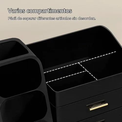 Vista 4 de HBlife Organizador de escritorio con soporte para lápices para escritorio, organizador de bolígrafos con 2 cajones, organizadores de escritorio