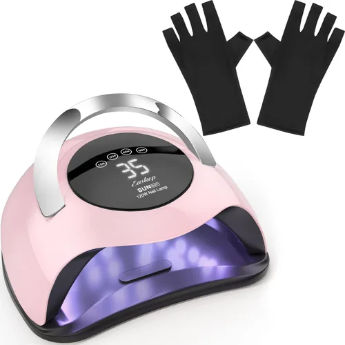 Vista 9 de Easkep Luz UV de 120 W para uñas – Lámpara de uñas UV con guantes Kit de lámpara de secado de uñas para uñas de gel profesional para el hogar
