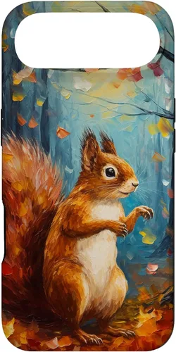 Vista 27 de Starry Night Squirrel Autumn Falling Leaves Van Gogh Style Case for iPhone 16