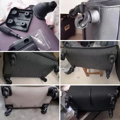 Vista 6 de Repuesto de rueda de equipaje de reparación de maletas Piezas de bolsa Ruedas giratorias-Negro-un par de 2 piezas (W044-un par)