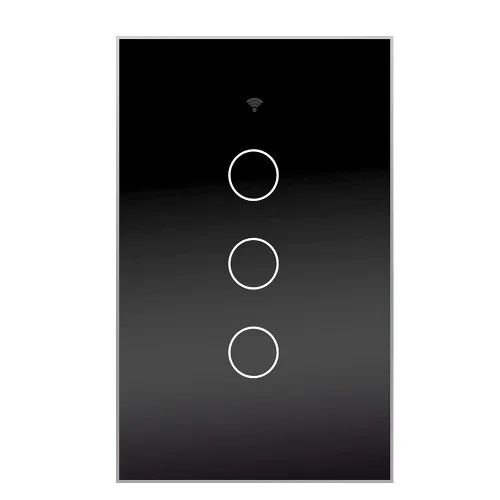 Vista 15 de Tuya WiFi Smart Wall Light Switch Pantalla de cristal Panel de sensor táctil Control eléctrico inalámbrico por control de voz Negro 1 banda