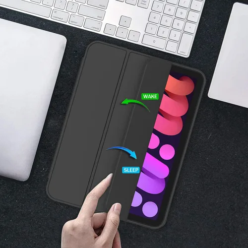 Vista 5 de iMieet Funda para iPad mini 7 2024 (A17 Pro), iPad mini 6 (8.3 pulgadas, modelo 2021), iPad mini 7ª/6ª generación con soporte para lápices, funda