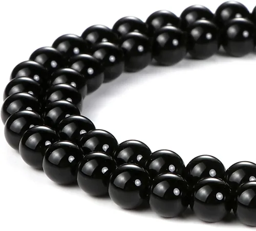 Vista 79 de Cuentas Beadnova redondas de ónix negro de 4 mm, sueltas, para hacer joyas (90-92 piezas)
