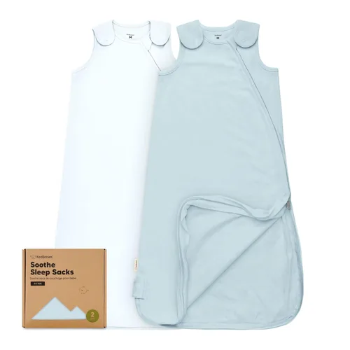 Vista 25 de Paquete de 2 sacos de dormir orgánicos para bebé, 100% algodón 0.5TOG (aguacate, 0-6 meses) Soft Breathable, Baby Wearable Blanket, Toddler