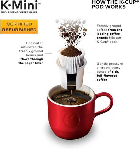 Vista 10 de Cafetera Keurig K-Mini, certificada reacondicionada, negra (Renovada)