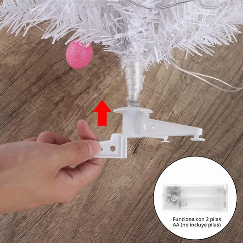 Vista 4 de Dynaming Decoraciones de mesa de Pascua, árbol blanco de conejo de Pascua iluminado de 23 pulgadas, árbol de mesa artificial preiluminado con orejas