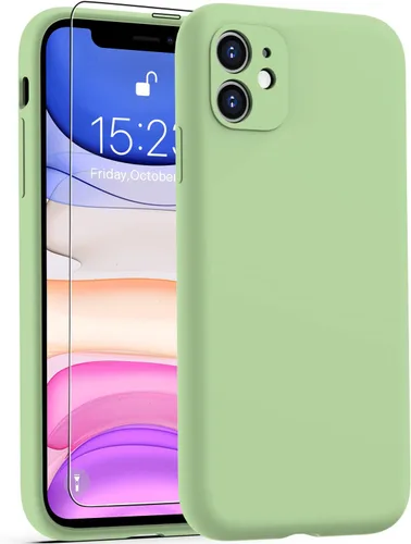 Vista 17 de DEENAKIN Funda de silicona compatible con iPhone 12 con protector de pantalla, mejora la protección de la cámara, funda protectora suave y flexible