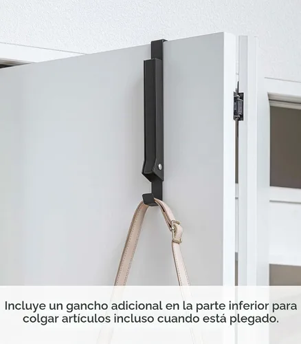 Vista 3 de YAMAZAKI Home Gancho inteligente para colgar sobre la puerta, organizador de abrigos, estante plegable y colapsable para entrada o armario