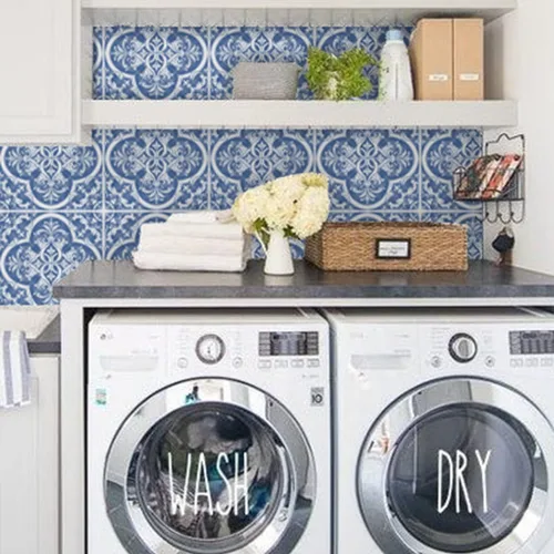Vista 53 de Alwayspon Adhesivos de transferencia de azulejos de vinilo esmerilado para despegar y pegar, calcomanías autoadhesivas para azulejos de pared