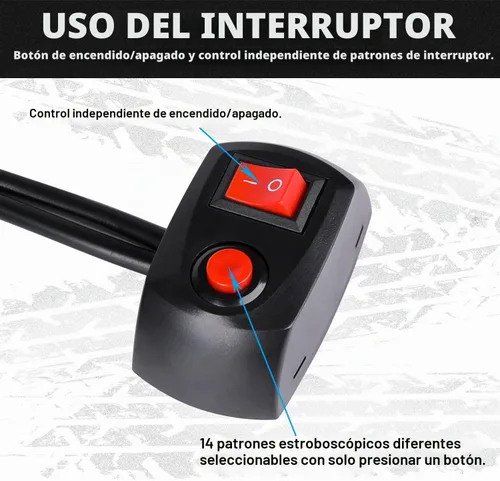 Vista 7 de LINKITOM - 12 luces estroboscópicas intermitentes con función de sincronización, para montaje en superficie, luces de emergencia, de advertencia
