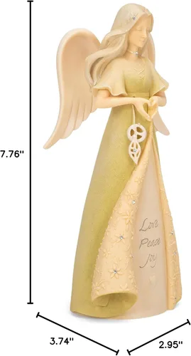 Vista 3 de Enesco Foundations Angel of Peace Holding - Figura de amuleto, 7.76 pulgadas, multicolor