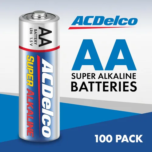 Vista 2 de ACDelco 100 unidades de pilas AA, batería súper alcalina de potencia máxima, vida útil de 10 años, embalaje resellable