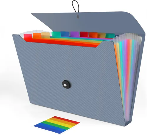 Vista 9 de Organizador de archivos de acordeón, carpeta de archivos expandible para clasificar documentos y papeles, organizador de almacenamiento de archivos