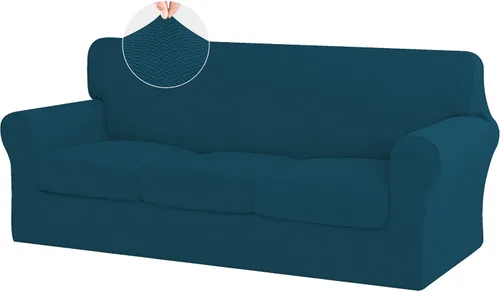 Vista 22 de ISSUNTEX 2 Piezas Fundas para Silla y Sofá de Alta Elasticidad Gruesas, Funda Suave para Sofá de 1 Cojín Separado, Tela Jacquard Funda Elástica