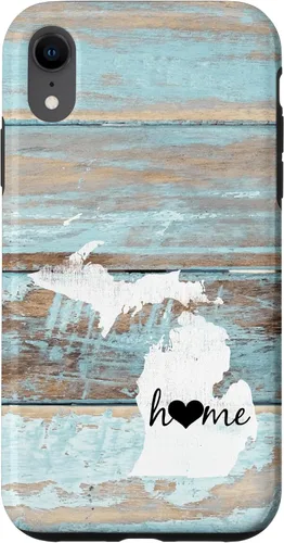 Vista 25 de Michigan Rustic Home Pride US State Distressed Look Case for iPhone 17