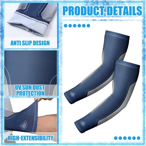 Vista 5 de JenPen 4 Pair Arm Sleeves UV Cooling Sun Protection Arm Sleeves Sports Compression for Men to Cover Tattoo