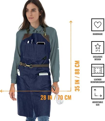 Vista 3 de Under NY Sky Denim duradero sin atar, refuerzo de cuero y pierna dividida