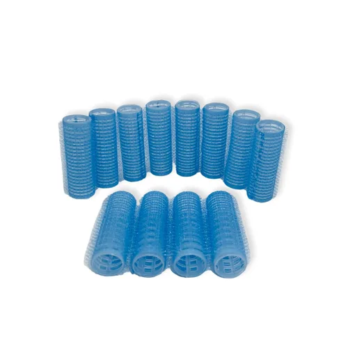 Vista 13 de 12 rizadores de pelo de plástico para cabello medio corto, rizador de pelo sin calor para flequillo, crea un peinado rizado natural, azul