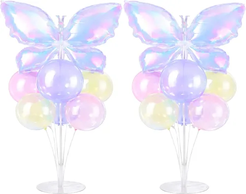 Vista 20 de Kit de soporte para globos de fiesta de fútbol 2 juegos con 2 globos de rugby de aluminio tipo bola, centro de mesa temático de fútbol para mesas