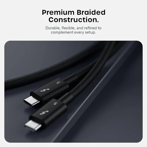 Vista 7 de Satechi Cable Thunderbolt 5 certificado, carga PD de 240 W, datos de 120 Gb