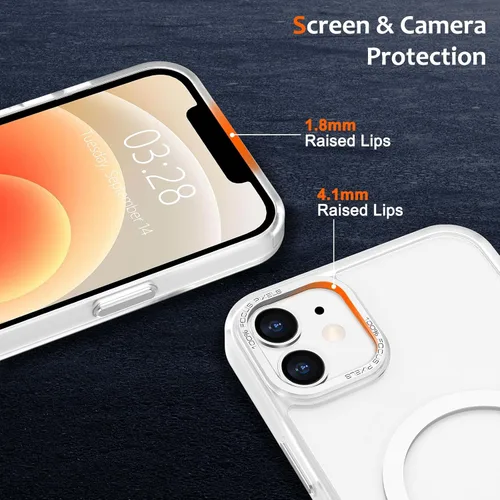 Vista 461 de Anuck - Funda magnética para iPhone 11 compatible con MagSafe, carcasa trasera mate translúcida dura, borde de TPU, delgada, resistente a impactos