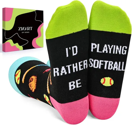 Vista 9 de Zmart Hombre Mujer Regalos Deportivos - Calcetines de Sóftbol, Levantamiento, Baloncesto, Béisbol, Hockey, Fútbol