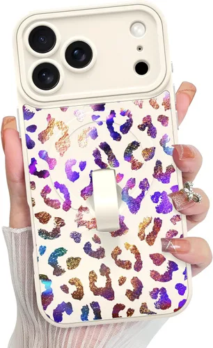 Vista 65 de KANGHAR Compatible con iPhone 17 Pro Case Spot Pattern - Negro Mancha rosada negra