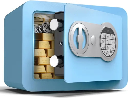 Vista 10 de Cajas fuertes pequeñas para el hogar, caja fuerte pequeña mini con ranura para monedas, cajas fuertes personales para dinero, efectivo, documentos