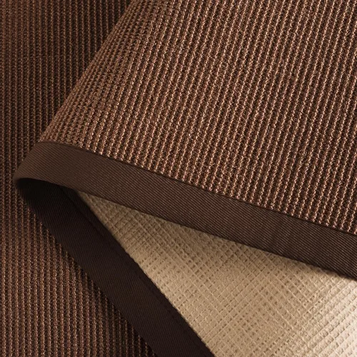 Vista 45 de Alfombra de sisal Safavieh, de color maíz y negro, tejida a mano, de la colección de fibras naturales; 5 x 8 pulgadas, NF441A, Tela, Gris / Gris