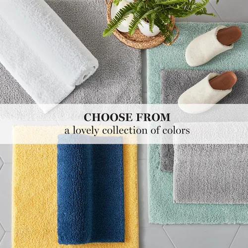 Vista 6 de MARTHA STEWART Drylon - Alfombra de baño de microfibra – 1 pieza, felpa ultrasuave, antideslizante, gruesa, alfombras de baño lavables, accesorios