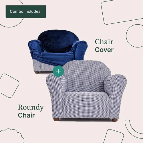 Vista 5 de KEET Roundy - Silla para niños, silla combinada con funda, color azul marino