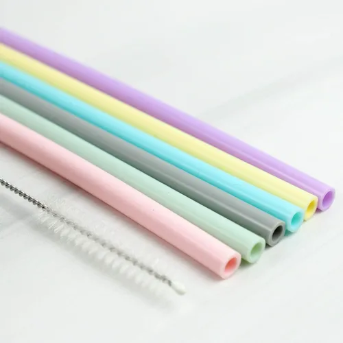 Vista 4 de RANIT Pajitas de silicona reutilizables, popotes largos y flexibles de silicona con cepillos de limpieza para vasos de 30 onzas RTIC/Yeti – 6 piezas
