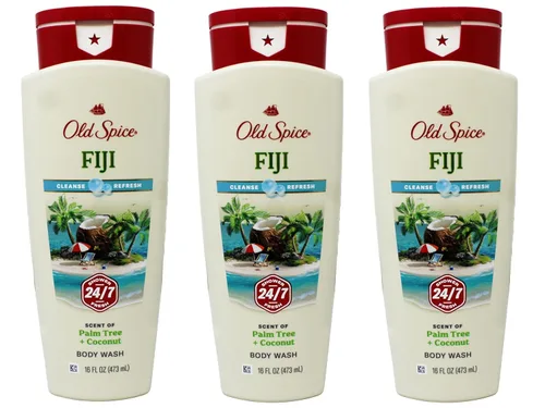 Vista 4 de Old Spice Fresher Collection Fiji - Gel de baño para hombre, 16 onzas (paquete de 2)