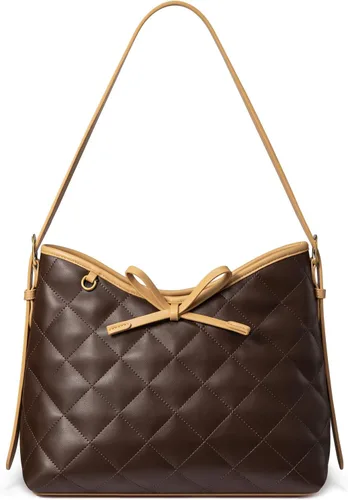 Vista 8 de LOVEVOOK - Carteras para mujer, bolsos de mano de cuero suave estilo hobo, bolso bandolera acolchado, bolso de diseñador tipo bucket