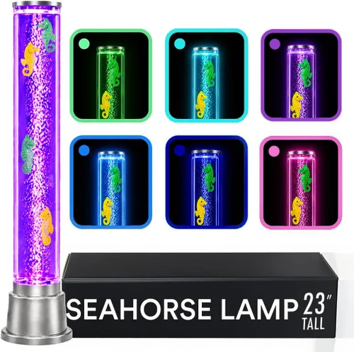 Vista 10 de Tubo de burbujas sensorial de lámpara de medusas, 6 LED que cambian de color, 1.9 pies Jellyfish
