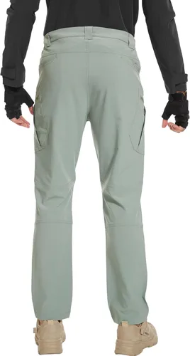 Vista 2 de Pantalones tácticos para hombre, resistentes al agua, pantalones de senderismo al aire libre, pantalones de trabajo ligeros Ripstop, 8 bolsillos