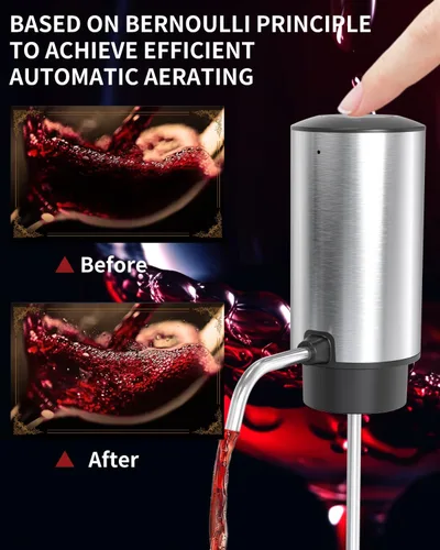 Vista 2 de CIRCLE JOY Aireador de vino eléctrico con base de almacenamiento, sacacorchos y tapón de vino al vacío, regalo de elefante blanco para amantes