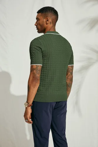Vista 2 de PJ PAUL JONES Polo de punto para hombre de manga corta con cremallera de un cuarto