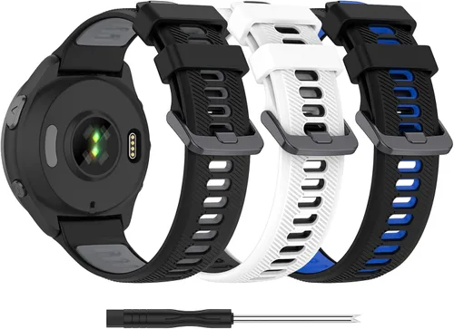 Vista 12 de Correa de repuesto compatible con Garmin Forerunner 965/955/945/935, Garmin Fenix 5/Fenix 6 GPS Smart Watch, correa de reloj de silicona ajustable