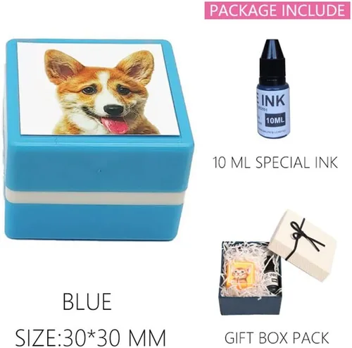 Vista 6 de Sello de retrato de mascota hecho a medida, sello personalizado para mascotas, idea de regalo, amante de los animales, sello de tinta personalizado