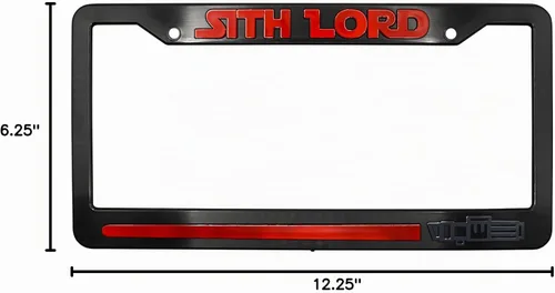 Vista 5 de Sith Lord - Marco elevado 3D para matrícula 1 paquete de cubierta para placa de automóvil Soporte universal para placa de automóvil negro de EE.