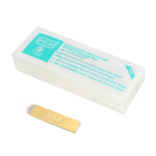 Vista 3 de PCD Microblade Needle, nuevo tatuaje de estrella, 50 piezas, PCD, 12 en forma de U, maquillaje permanente, agujas de microblading de cejas manuales