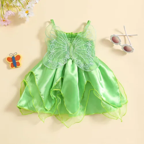 Vista 2 de Disfraz de hada de princesa para niñas, vestido de campanilla, alas de elfo, cosplay, disfraz de Halloween, fiesta de cumpleaños