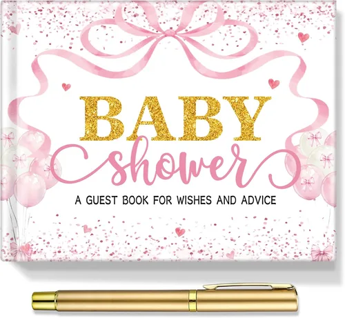 Vista 23 de Fuyoooo 27 piezas de libro de invitados para baby shower de safari en la jungla con tarjeta de lugar floral y sello de inicio de sesión para baby