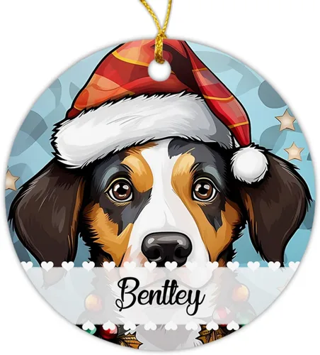 Vista 20 de Airedale Terrier - Adorno de Navidad para perro, regalo para Acción de Gracias, perros personalizados con sombrero de Navidad, adornos de Airedale