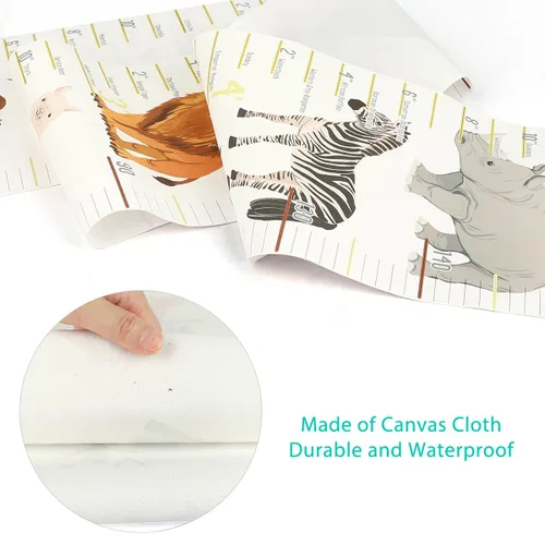 Vista 6 de Tabla de crecimiento de altura para bebés Regla colgante de pared de Mibote para niños, tabla de crecimiento de altura extraíble en lona 2 m x 20 cm