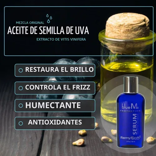 Vista 9 de RemySoft BlueMax - Suero protector de silicona, seguro para extensiones de cabello, tejidos y pelucas, suero de fórmula de salón de 2 onzas