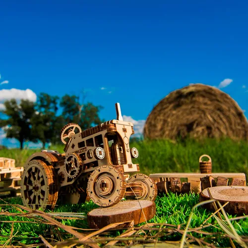 Vista 3 de WOODEN.CITY Rompecabezas 3D de tractor para adultos, modelo mecánico de tractor agrícola para adultos y adolescentes, kit de bricolaje de 148 piezas